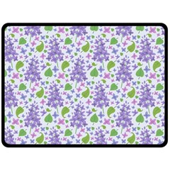 Liliac Flowers And Leaves Pattern Fleece Blanket (large)  by TastefulDesigns