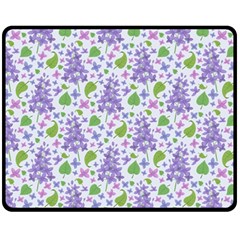 Liliac Flowers And Leaves Pattern Fleece Blanket (medium)  by TastefulDesigns