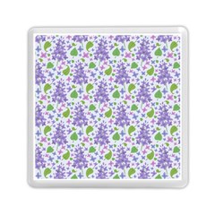 Liliac Flowers And Leaves Pattern Memory Card Reader (square)  by TastefulDesigns