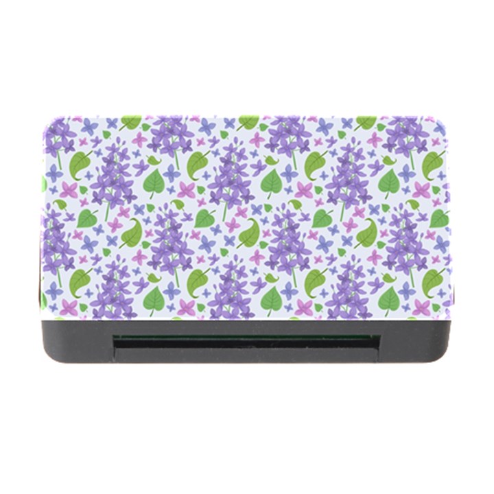 liliac flowers and leaves Pattern Memory Card Reader with CF