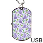 liliac flowers and leaves Pattern Dog Tag USB Flash (Two Sides)  Front