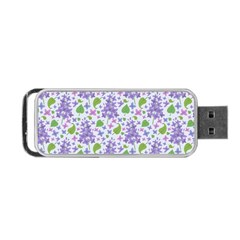 Liliac Flowers And Leaves Pattern Portable Usb Flash (one Side) by TastefulDesigns