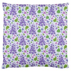 Liliac Flowers And Leaves Pattern Large Flano Cushion Case (one Side) by TastefulDesigns