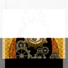 Steampunk Golden Design With Clocks And Gears Rectangular Jigsaw Puzzl by FantasyWorld7