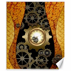 Steampunk Golden Design With Clocks And Gears Canvas 20  X 24   by FantasyWorld7