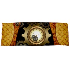 Steampunk Golden Design With Clocks And Gears Body Pillow Case Dakimakura (two Sides) by FantasyWorld7