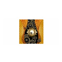 Steampunk Golden Design With Clocks And Gears Satin Wrap by FantasyWorld7