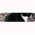 Freckles In Flowers Ii, Black White Tux Cat Large Bar Mats 32 x8.5  Bar Mat