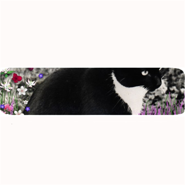 Freckles In Flowers Ii, Black White Tux Cat Large Bar Mats