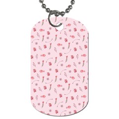 Cute Pink Birds And Flowers Pattern Dog Tag (two Sides) by TastefulDesigns