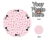 Cute Pink Birds And Flowers Pattern Playing Cards 54 (Round)  Front - Spade2