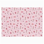 Cute Pink Birds And Flowers Pattern Large Glasses Cloth Front