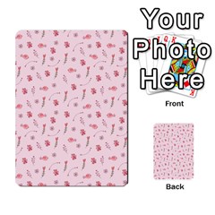 Cute Pink Birds And Flowers Pattern Multi-purpose Cards (rectangle) 