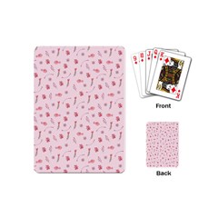 Cute Pink Birds And Flowers Pattern Playing Cards (mini)  by TastefulDesigns