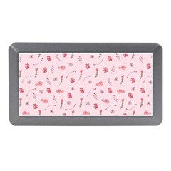 Cute Pink Birds And Flowers Pattern Memory Card Reader (mini) by TastefulDesigns