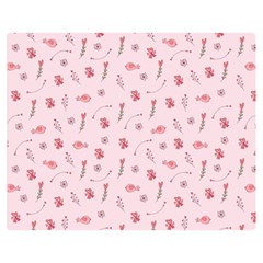 Cute Pink Birds And Flowers Pattern Double Sided Flano Blanket (medium)  by TastefulDesigns