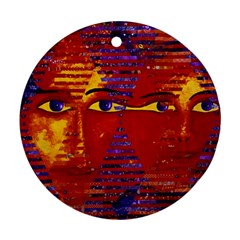 Conundrum Iii, Abstract Purple & Orange Goddess Ornament (round)  by DianeClancy