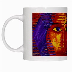 Conundrum Iii, Abstract Purple & Orange Goddess White Mugs by DianeClancy