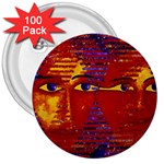 Conundrum Iii, Abstract Purple & Orange Goddess 3  Buttons (100 pack)  Front