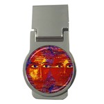 Conundrum Iii, Abstract Purple & Orange Goddess Money Clips (Round)  Front