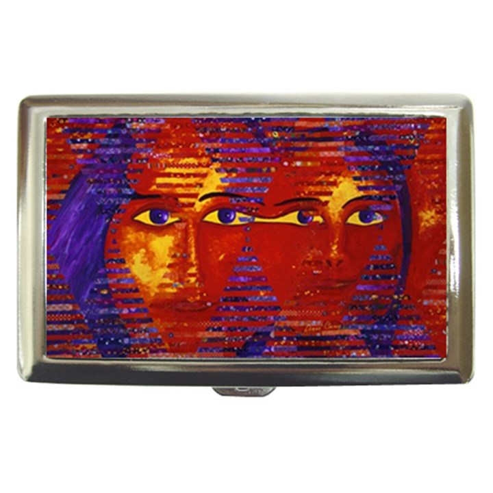 Conundrum Iii, Abstract Purple & Orange Goddess Cigarette Money Cases