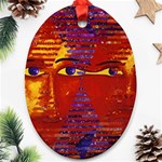 Conundrum Iii, Abstract Purple & Orange Goddess Oval Ornament (Two Sides) Front