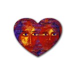 Conundrum Iii, Abstract Purple & Orange Goddess Rubber Coaster (Heart)  Front