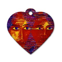 Conundrum Iii, Abstract Purple & Orange Goddess Dog Tag Heart (one Side) by DianeClancy