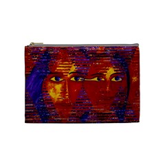 Conundrum Iii, Abstract Purple & Orange Goddess Cosmetic Bag (medium)  by DianeClancy