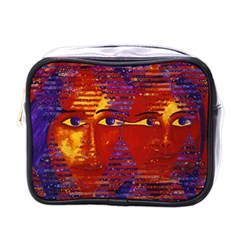 Conundrum Iii, Abstract Purple & Orange Goddess Mini Toiletries Bags by DianeClancy