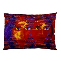 Conundrum Iii, Abstract Purple & Orange Goddess Pillow Case (two Sides) by DianeClancy