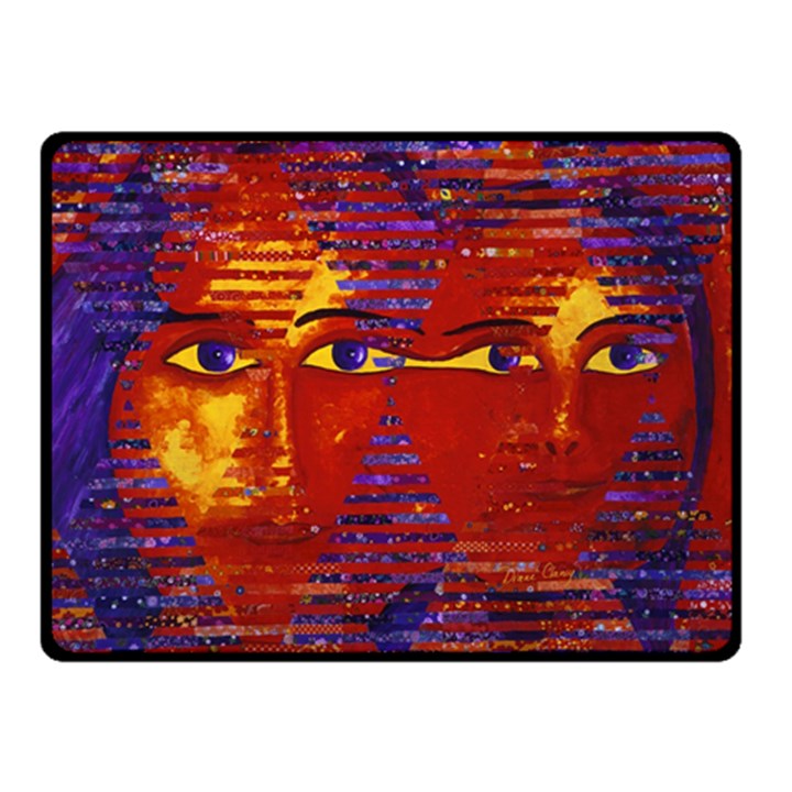 Conundrum Iii, Abstract Purple & Orange Goddess Double Sided Fleece Blanket (Small) 