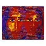 Conundrum Iii, Abstract Purple & Orange Goddess Double Sided Flano Blanket (Large)  80 x60  Blanket Front