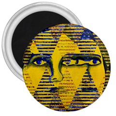 Conundrum Ii, Abstract Golden & Sapphire Goddess 3  Magnets by DianeClancy