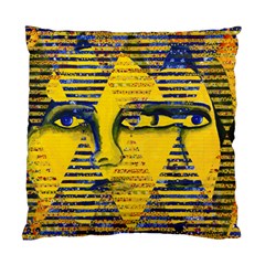 Conundrum Ii, Abstract Golden & Sapphire Goddess Standard Cushion Case (one Side) by DianeClancy