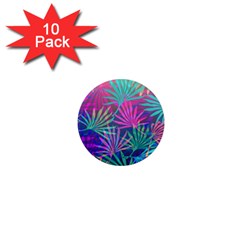 Colored Palm Leaves Background 1  Mini Magnet (10 Pack)  by TastefulDesigns