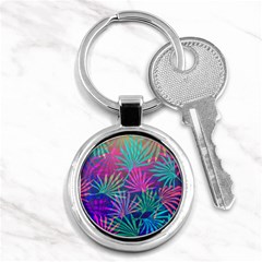 Colored Palm Leaves Background Key Chains (round)  by TastefulDesigns