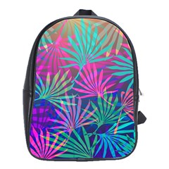 Colored Palm Leaves Background School Bags(large)  by TastefulDesigns