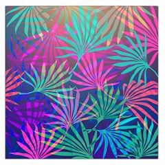 Colored Palm Leaves Background Large Satin Scarf (square) by TastefulDesigns