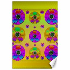 Floral Love And Why Not In Neon Canvas 24  X 36  by pepitasart