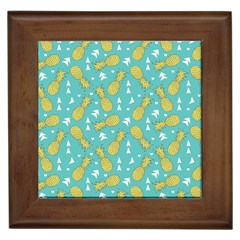 Summer Pineapples Fruit Pattern Framed Tiles by TastefulDesigns