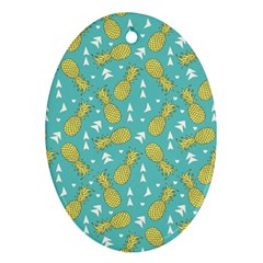 Summer Pineapples Fruit Pattern Ornament (oval) 