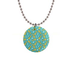 Summer Pineapples Fruit Pattern Button Necklaces by TastefulDesigns