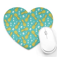 Summer Pineapples Fruit Pattern Heart Mousepads by TastefulDesigns