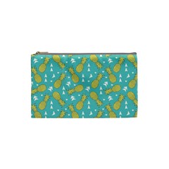 Summer Pineapples Fruit Pattern Cosmetic Bag (small)  by TastefulDesigns