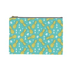 Summer Pineapples Fruit Pattern Cosmetic Bag (large)  by TastefulDesigns