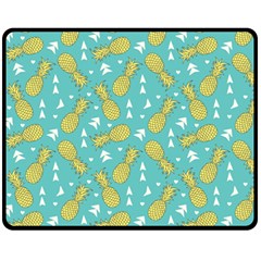 Summer Pineapples Fruit Pattern Fleece Blanket (medium)  by TastefulDesigns