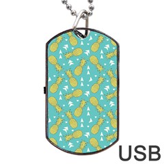 Summer Pineapples Fruit Pattern Dog Tag Usb Flash (one Side) by TastefulDesigns