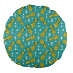 Summer Pineapples Fruit Pattern Large 18  Premium Round Cushions by TastefulDesigns