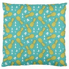 Summer Pineapples Fruit Pattern Large Flano Cushion Case (two Sides) by TastefulDesigns